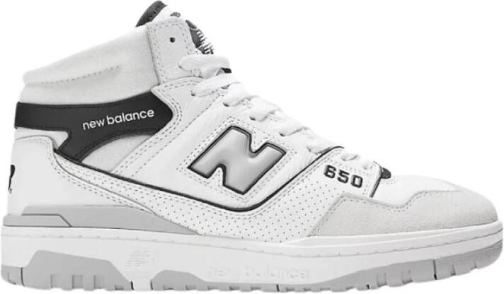 New Balance Witte High-Top Sneakers met Grijze en Zwarte Details White Heren