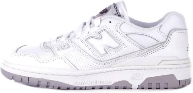 New Balance Witte Leren Sneakers Met Geperforeerde Details White Dames