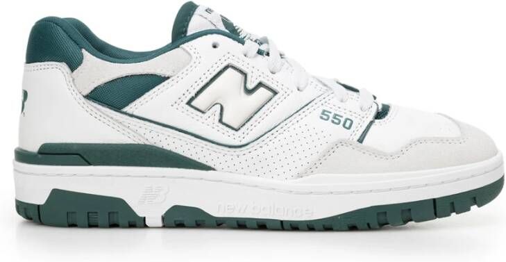 New Balance Witte Leren Sneakers met Multicolor Inzetstukken Wit Dames