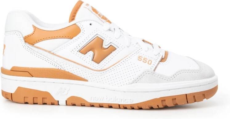 New Balance Witte Leren Sneakers met Multicolor Inzetstukken Wit Heren