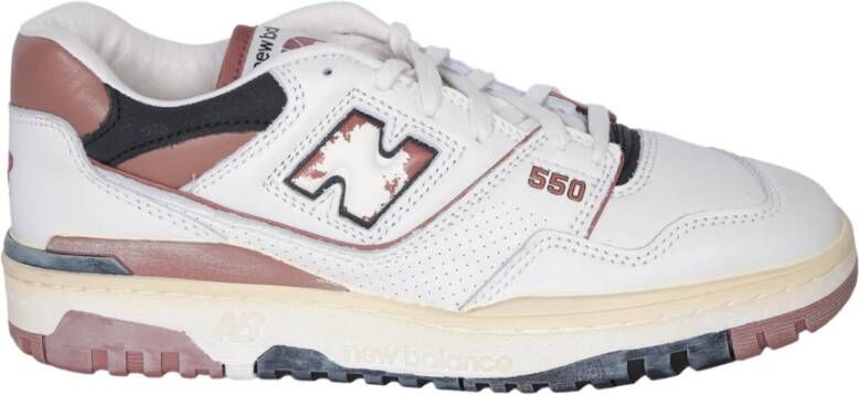 New Balance Witte Sneakers met Contrast Inzetstukken Multicolor