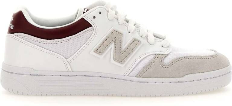 New Balance 480 Basketball Schoenen white burgundy maat: 36 beschikbare maaten:36 38 39.5 40.5