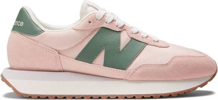 New Balance Ws237Qa Suède en Nylon Sneakers Pink Dames