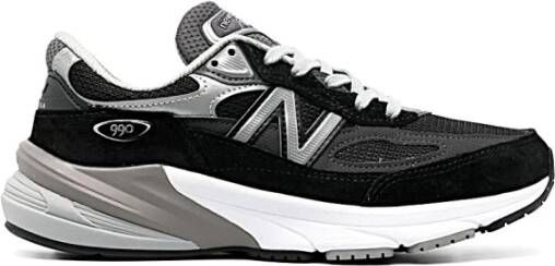 New Balance Zwarte Sneakers Suède Rubberen Zool Canvas Black Dames