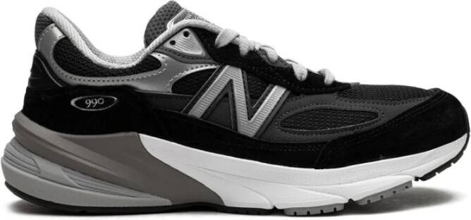 New Balance Zwarte Sneakers Suède Rubberen Zool Canvas Black