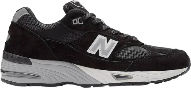 New Balance UK-gemaakt 991v1 Zwart met Zilveren Schoen Black Heren