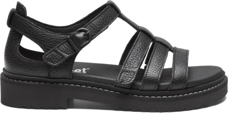 New Feet Comfortabele Velcro Sandalen Black Dames