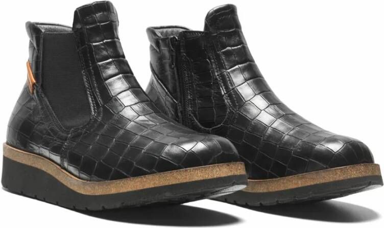 New Feet Elegante Chelsea Boots met Ritssluiting Black Dames