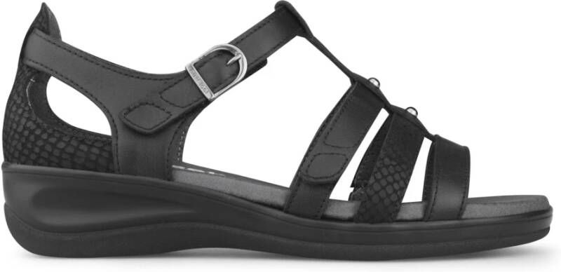 New Feet Flat Sandals Black Dames