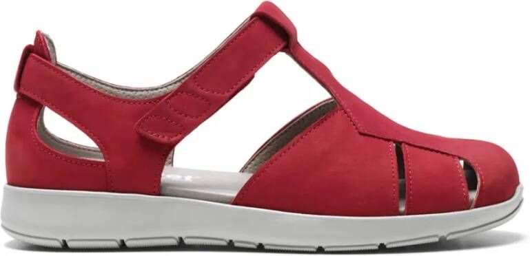 New Feet Flat Sandals Red Dames