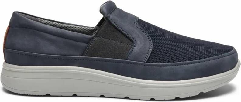 New Feet Heren Elastische Instaploafers Blue Heren