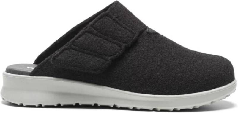 New Feet Klittenbandslippers Black Dames