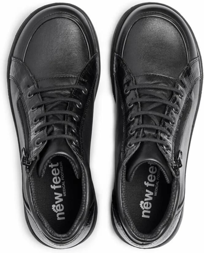 New Feet Enkellaars met veters en rits - Foto 2