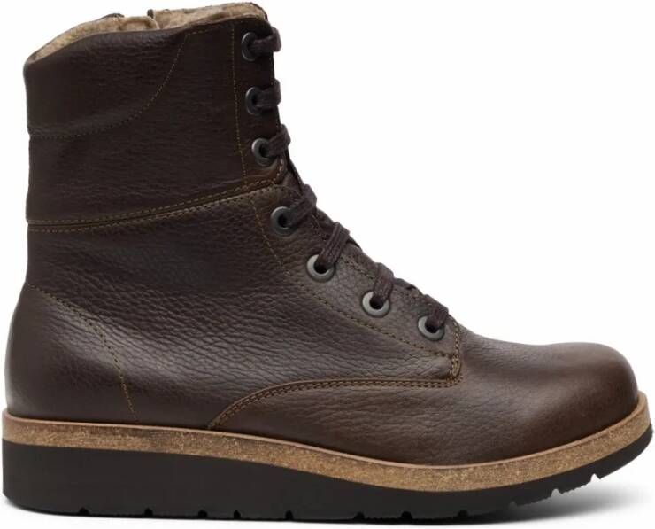 New Feet Veterschoenen met rits leer waterbestendig EVA-zool Brown Dames