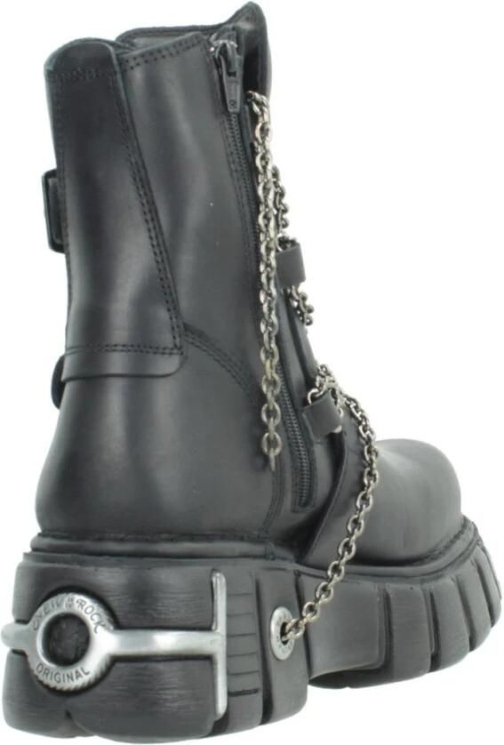 New Rock Enkellaars M-1011-S1 Zwart Zilverkleurig - Foto 2