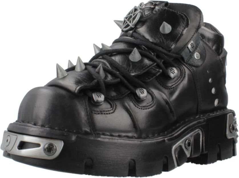 New Rock Lage schoenen M-110-S1 Zwart Zilverkleurig
