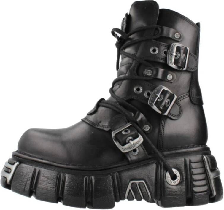 New Rock Stijlvolle Veterschoenen met Gespen