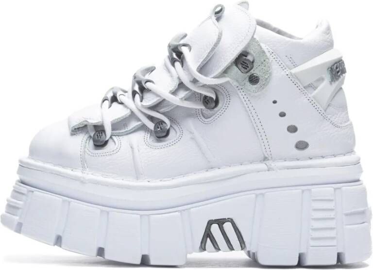 New Rock Witte Leren Toren Schoenen
