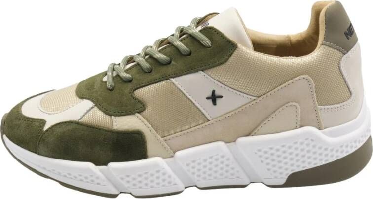 Newlab Witte en Bruine Appleskin Sneaker oor Heren White Heren