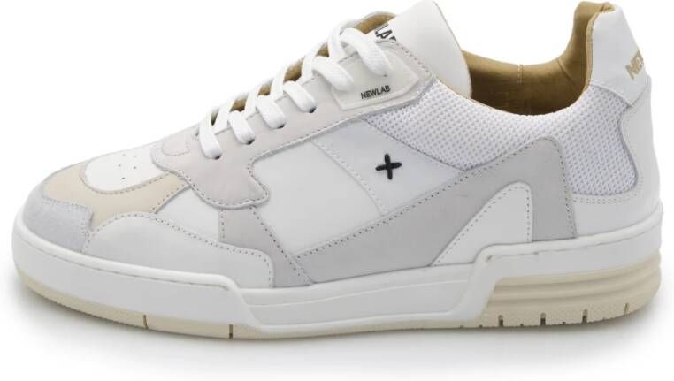 Newlab Witte Leren Sneaker met Nubuck