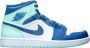 Nike Air Jordan 1 Mid Mystic Navy Mint Foam Blauw Heren - Thumbnail 6