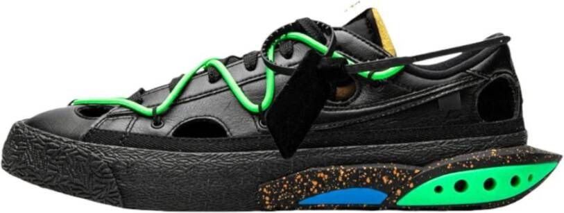 Nike Blazer Low 77 Off-White Electro Green Zwart Heren
