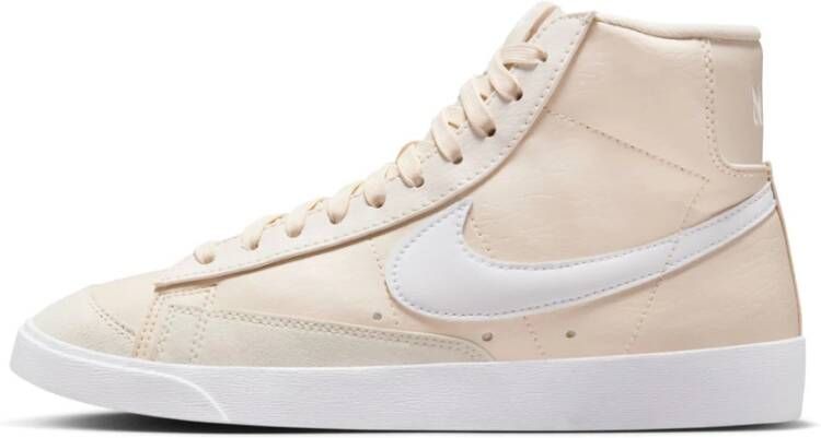 Nike Bruin Leren Hoge Sneaker Beige Dames