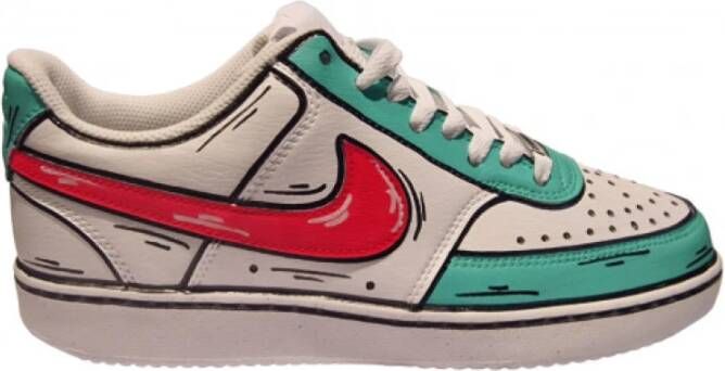 Nike Custom Comics Court Vision Sneakers White Heren