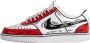 Nike Custom Court Vision Lo Rood Zwart Wit Multicolor Heren - Thumbnail 1