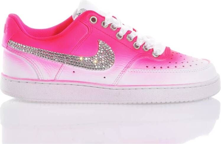 Nike Handgemaakte Wit Roze Sneakers Aangepast Pink Dames