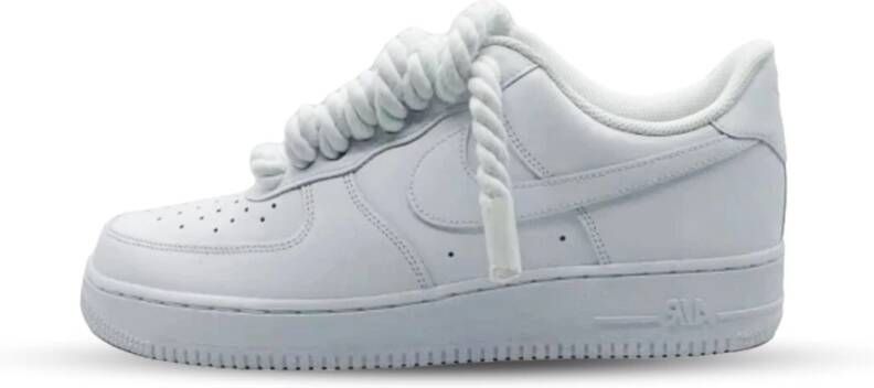 Nike Handgemaakte Witte Custom Veters voor Air Force 1 Low White Heren