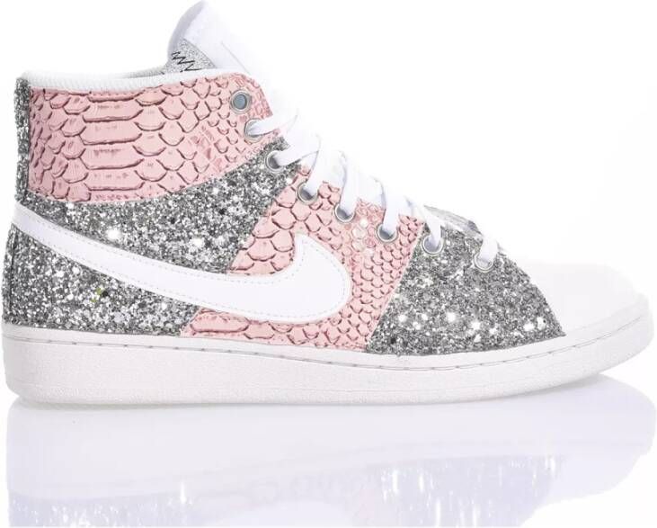 Nike Handgemaakte Zilver Wit Roze Sneakers Multicolor Dames