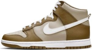 Nike Herfstleren Dunk High Mocha Sneakers Groen Heren