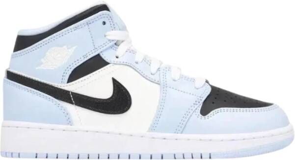 Nike Air Jordan 1 Mid (GS) Ice Blue Black-Sail-White 555112 - Foto 7