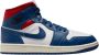 Nike Jordan 1 Mid Leren Sneakers Blue Heren - Thumbnail 1