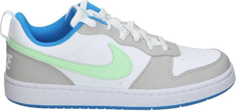 Nike Court Borough Low Recraft Sneakers Kids Wit Lichtgrijs Lichtgroen Felblauw