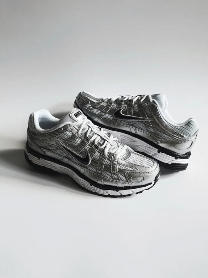 Nike P-6000 White Metallic Silver Pure Platinum Black- White Metallic Silver Pure Platinum Black - Foto 5
