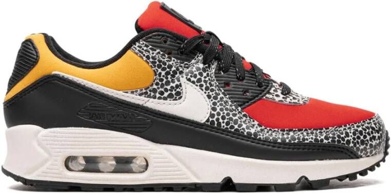 Nike Safari Sneakers Zwart Rood Pollen Multicolor Dames