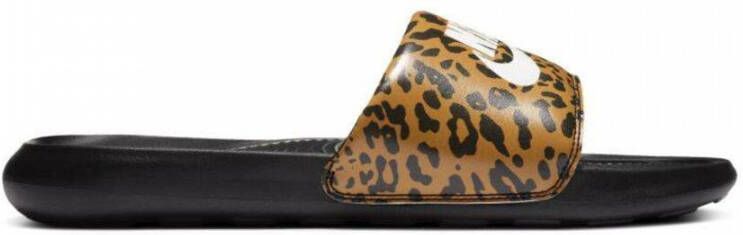 Nike Gedrukte Slide Pantoffels Chutney Wit Zwart Yellow Dames