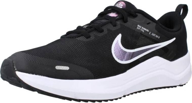 Nike Downshifter 12 Next Nature hardloopschoenen zwart wit paars kids - Foto 3