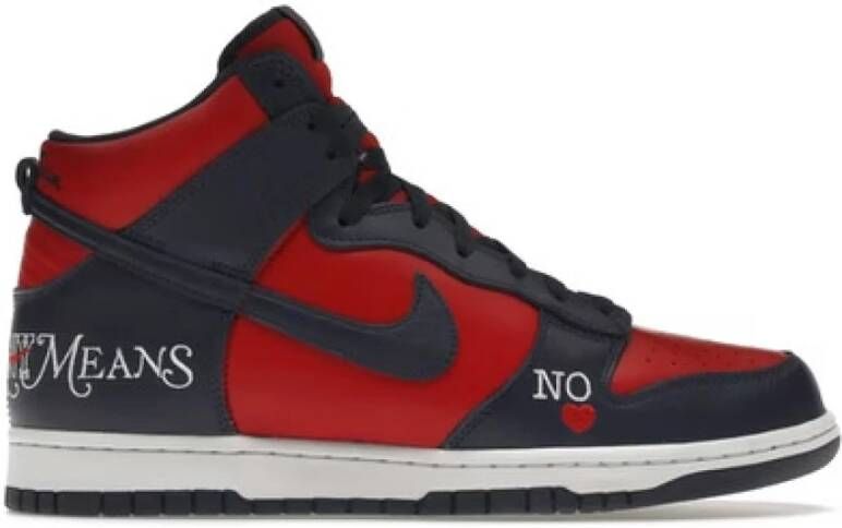 Nike Supreme Dunk High Sneakers Red Dames