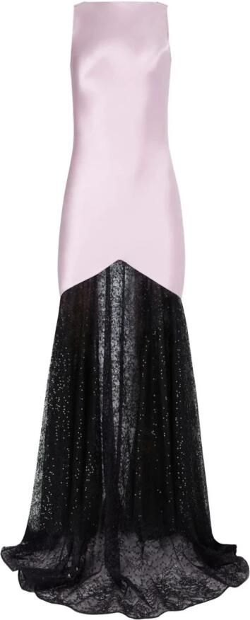 Nina Ricci Boot-neck Open-back Gown