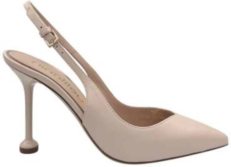 Ninalilou Crème Leren Slingback Hakken