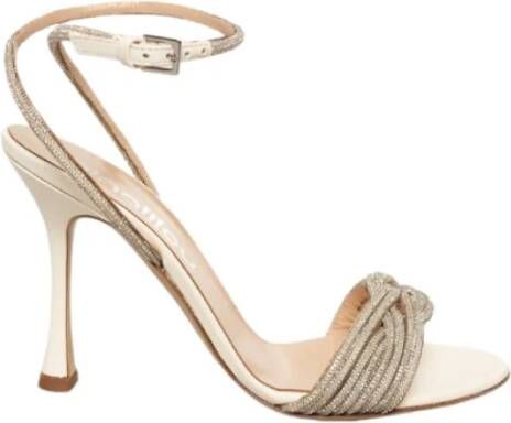 Ninalilou Ivory Jewel Sandal Leer