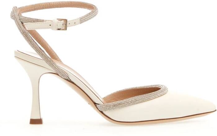 Ninalilou Ivoor Leren Strass Slingback Pumps