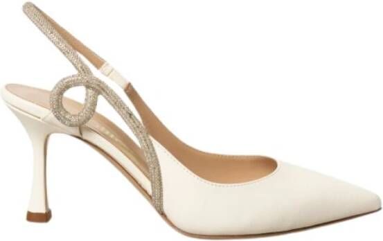 Ninalilou Juwelen Wit Leren Slingback Sandaal