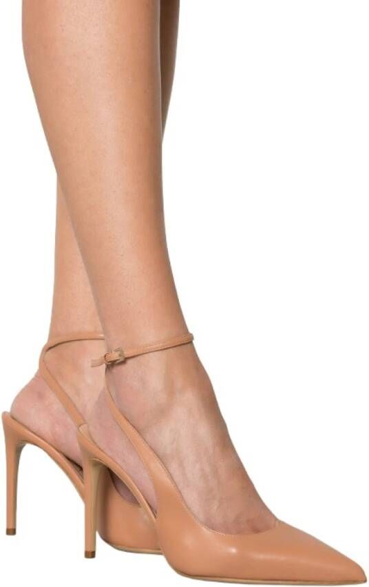 Ninalilou Lederen slingback sandaal Beige Dames