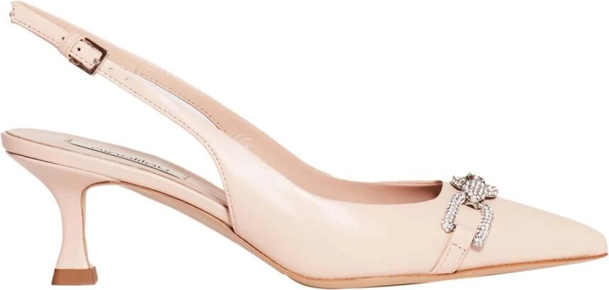 Ninalilou Beige Leren Slingback Sandalen