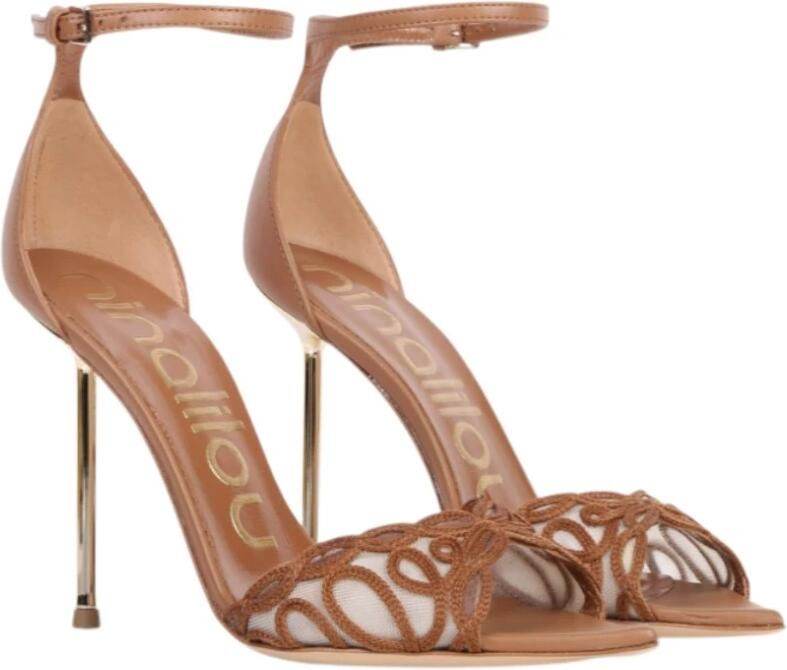 Ninalilou Sandalo Elegante in Mesh Ricamata con Tacco Stiletto - Foto 3