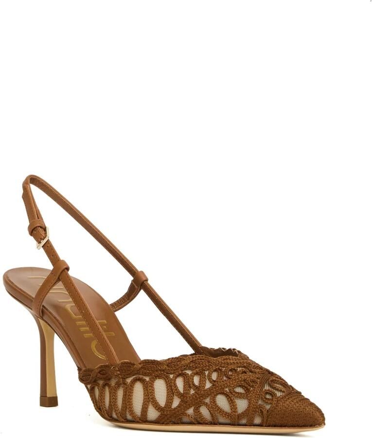 Ninalilou Slingback Macramè Cuoio Tacco 75 mm - Foto 3